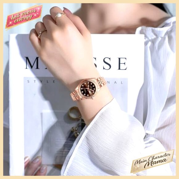 Stainless Steel Dress Watch with Day Date Luminous Waterproof Quartz Movement